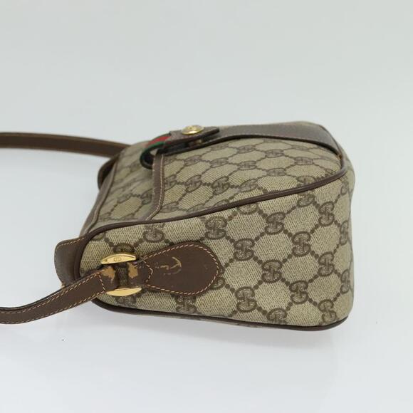 GUCCI GG Supreme Web Sherry Line Bag Pvc Beige Gold 89 02 032 - Picture 4 of 16